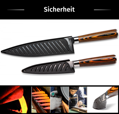Wolfblood Zeuß Santoku Damastmesser Küchenmesser LH Lifestyle Kochmesser
